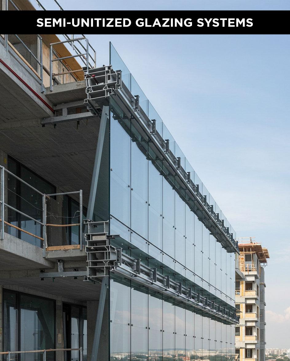 Semi-Unitized Glazing Systems